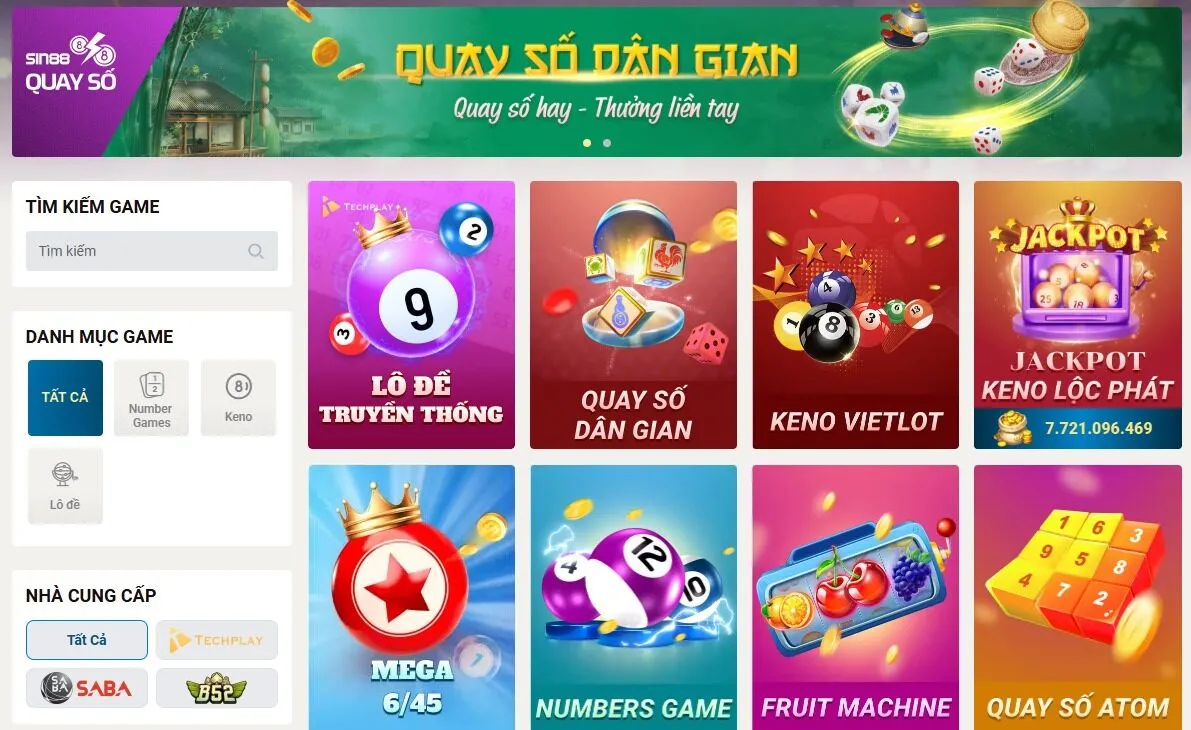 Các trò chơi phổ biến tại SIN88